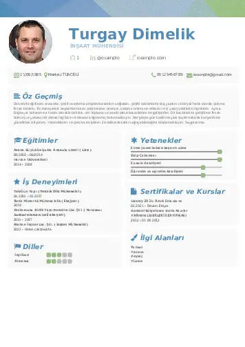 İnşaat Mühendisi Cv Örnekleri cv indir